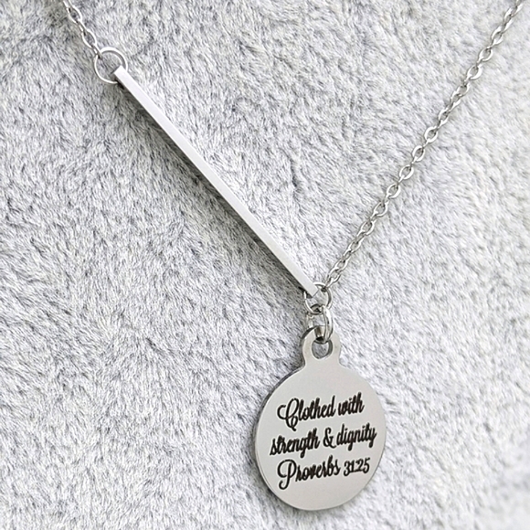 Christian Bible Verse Scripture Necklace - Picture 4 of 8